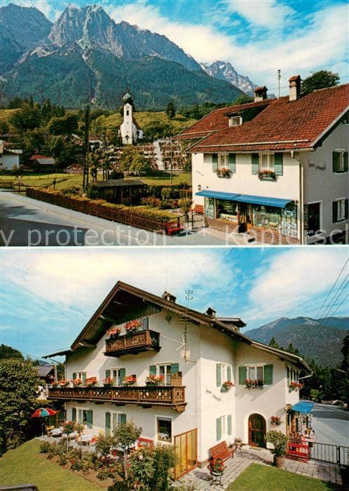 GRAINAU Garmisch-Partenkirchen Bayern Haus Schoenblick Panorama – Ansichtskarte Grainau