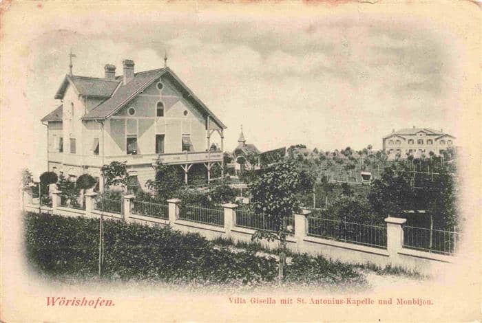 Woerishofen Villa Gisella mit St Antonius Kapelle und Montbijou – Ansichtskarte Aletshofen
