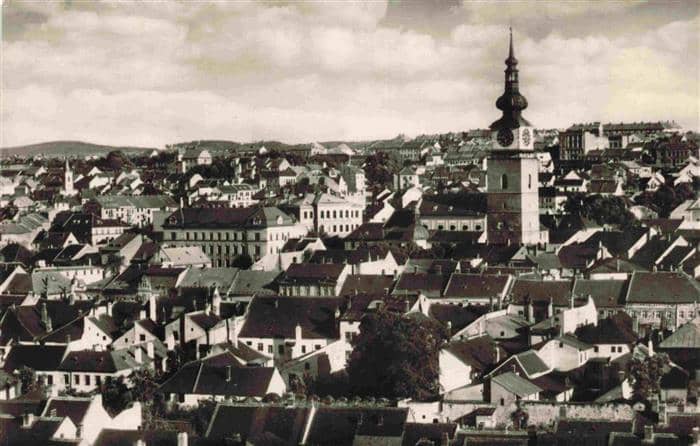 Trebic Trebitsch CZ Stadtbild mit Kirche – Ansichtskarte