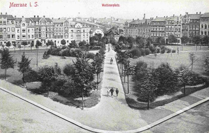 Meerane Sachsen Wettinerplatz – Ansichtskarte Meerane