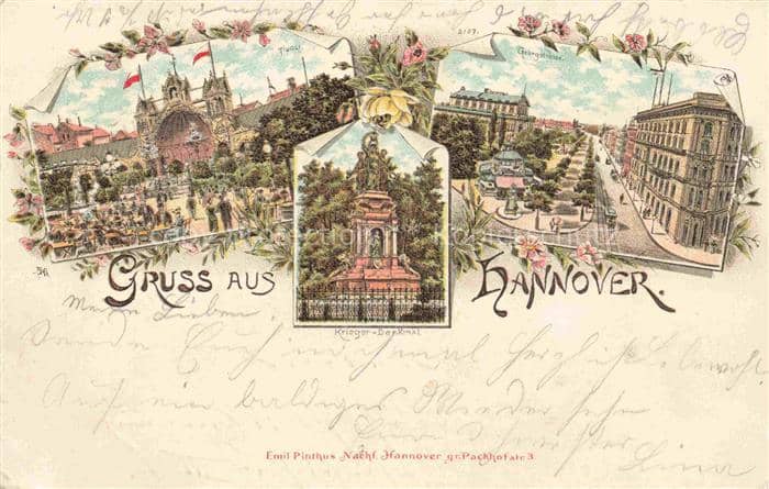 HANNOVER  CITY Tivoli Kriegerdenkmal Georgstrasse – Ansichtskarte Hannover