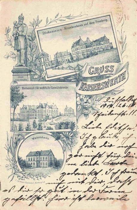 Kaiserswerth Rhein Diakonissen Krankenhaus auf dem Fronberg Heilanstalt Waisenha – Ansichtskarte Düsseldorf