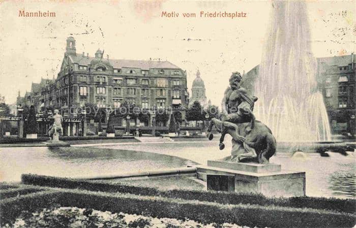 MANNHEIM BW Motiv vom Friedrichsplatz – Ansichtskarte Mannheim