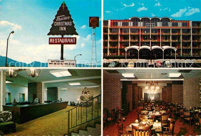 Caryville Tennessee Thacker Christmas Inn Hotelhalle Speisesaal – Ansichtskarte Caryville