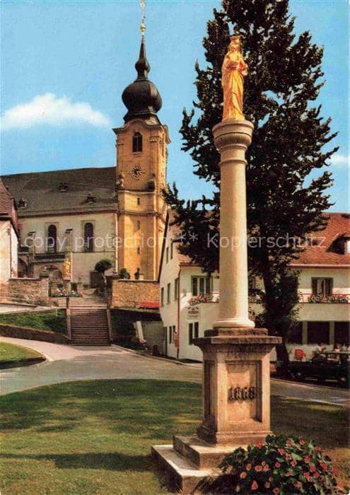 Marienweiher Marktleugast Kulmbach Bayern Wallfahrtskirche Mariensaeule Frankenw – Ansichtskarte Marktleugast