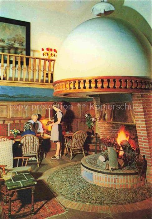 Bruchhausen-Vilsen Diepholz Niedersachsen Forsthaus-Heiligenberg Kamin Restauran – Ansichtskarte Bruchhausen-Vilsen