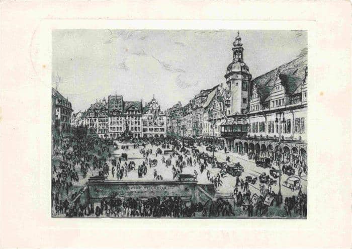 LEIPZIG Sachsen Markt Altes-Rathaus Reichsmesseamt Renaissance-Bauten Alte-Waage – Ansichtskarte Leipzig