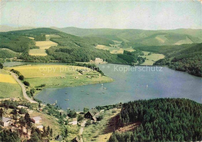 Listertalsperre Sauerland Attendorn NRW Listertalsperre Sauerland Stausee Fliege – Ansichtskarte Attendorn