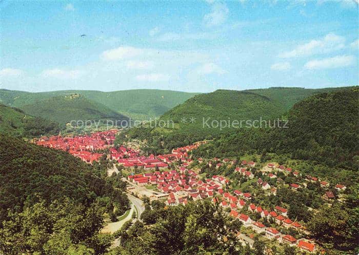URACH Bad Reutlingen BW Panorama Talblick Schwaebische-Alb Woelfling Wohnhaeuser – Ansichtskarte Bad Urach