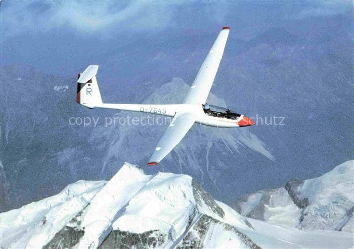 Segelflug Gliding Vol-Voile Vuolo-a-Vela Volo-a-Vela-- ueber dem Piz – Ansichtskarte