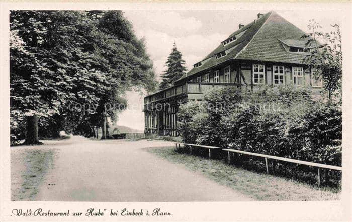Einbeck Niedersachsen Wald-Restaurant Zur-Hube Fachwerkhaus Wald Allee – Ansichtskarte Einbeck
