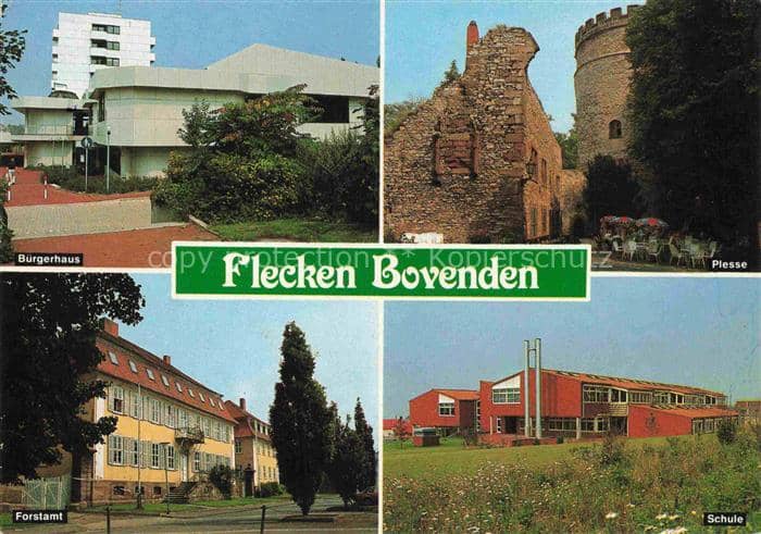 Bovenden Goettingen Niedersachsen Buergerhaus Plesse Burgturm Forstamt Schule Me – Ansichtskarte Bovenden
