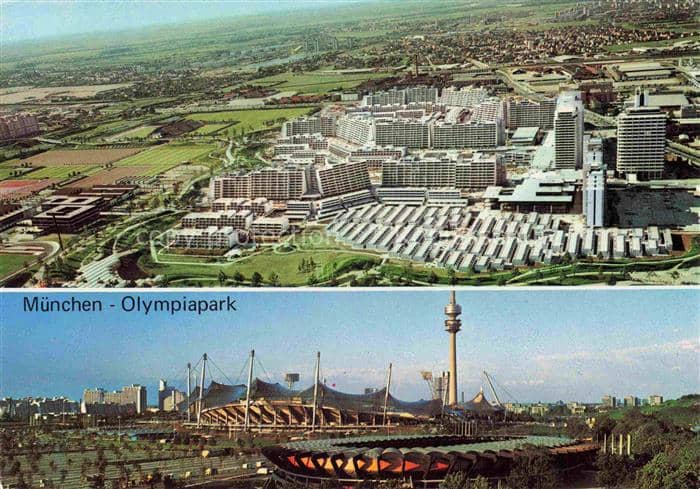 Allach MueNCHEN Bayern Olympiapark Olympisches-Dorf Olympiastadion Radstadion Ol – Ansichtskarte München