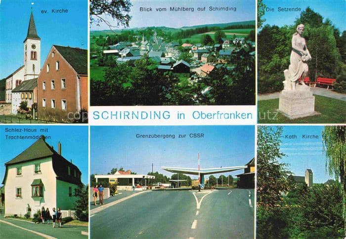 Schirnding Oberfranken Ev-Kirche Kath-Kirche Die-Setzende Grenzuebergang CssR Sc – Ansichtskarte Schirnding
