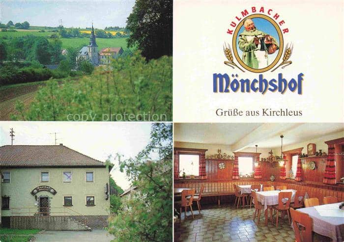 Kirchleus Kulmbach Bayern Gasthof-Kaestner Moenchshof Dorfansicht Kirche Gaststu – Ansichtskarte Kulmbach