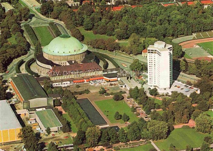 Badenstedt HANNOVER Stadthalle Hotel-am-Stadtpark Kuppel Hochhaus Stadtpark Luft – Ansichtskarte Hannover