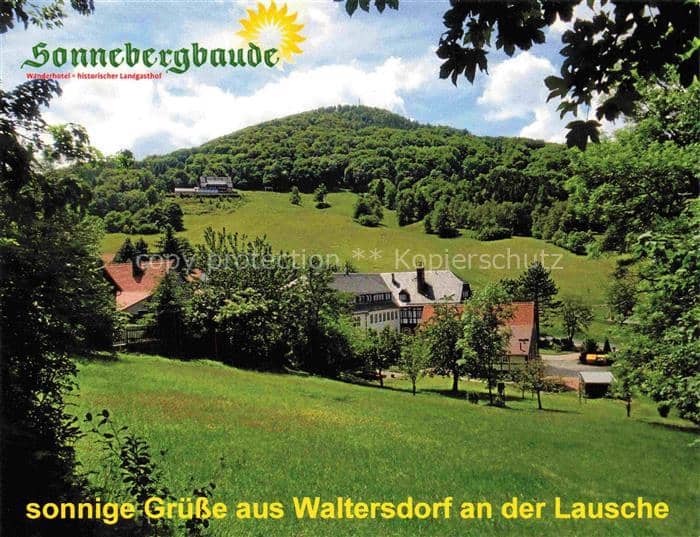 Waltersdorf Zittau Sonnebergbaude Wanderhotel Hauptstrasse Lausche Huegel Wald W – Ansichtskarte Grossschönau Sachsen