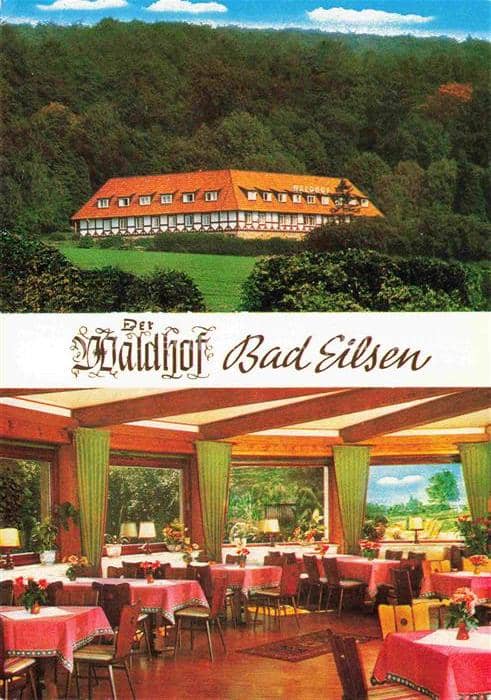 Bad Eilsen Schaumburg Niedersachsen Waldhof Hotel Steakhouse Kaffeegarten Fachwe – Ansichtskarte Bad Eilsen