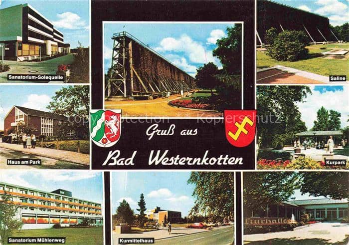 Bad Westernkotten Sanatorium-Solequelle Saline Kurpark Haus-am-Park Sanatorium-M – Ansichtskarte Erwitte