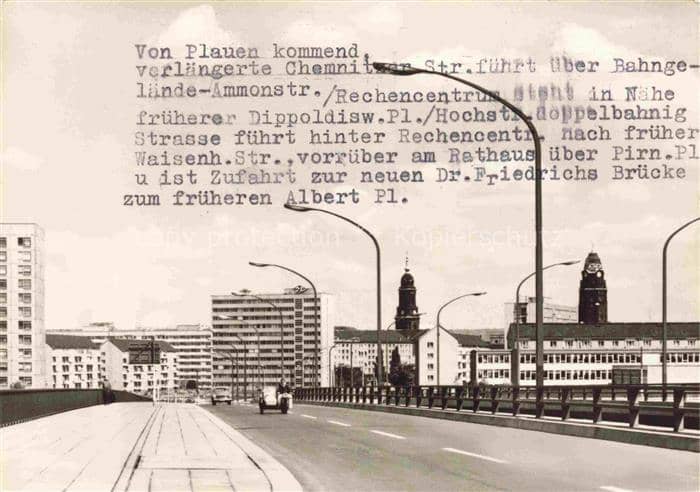 Innere Altstadt Hochstrasse Rechenzentrum Chemnitzer-Strasse Dr-Friedrichs-Bruec – Ansichtskarte Dresden