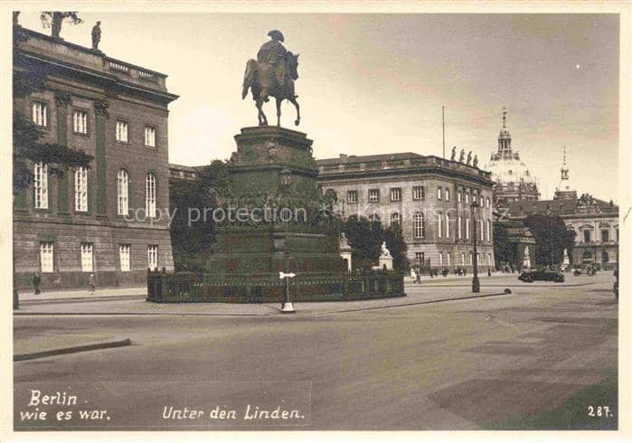 BERLIN  CITY Unter-den-Linden Friedrich-der-Grosse Reiterdenkmal Staatsoper Pala – Ansichtskarte Berlin