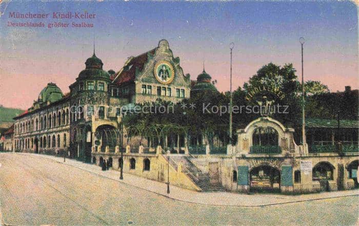 Allach MueNCHEN Bayern Kindl-Keller Saalbau Eingangsportal Bierlokal Strasse Pas – Ansichtskarte München