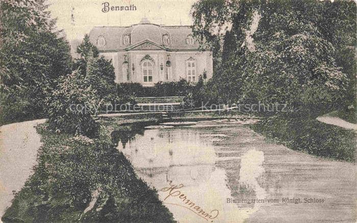 Benrath Duesseldorf NRW Schloss-Benrath Binnengarten Schlosspark Teich Barocksch – Ansichtskarte Düsseldorf
