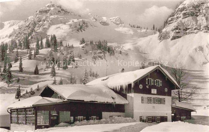 Bodenschneid Schliersee Bayern Bodenschneidhaus Berghuette Gipfel Winter Schnee – Ansichtskarte Schliersee