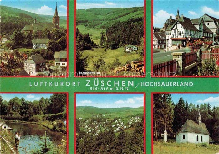 Zueschen  Winterberg Sauerland NRW Hochsauerland Brembachtal Luftkurort Kirche F – Ansichtskarte Winterberg