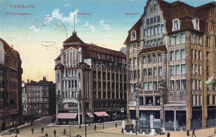 HAMBURG  CITY Moenkeberghaus Seeburg Barkhof Innenstadt Gruenderzeitgebaeude Str – Ansichtskarte Hamburg