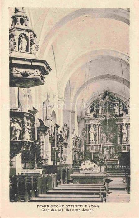 Steinfeld Kall Eifel Euskirchen NRW Pfarrkirche Kircheninnenraum Altar Kanzel Gr – Ansichtskarte Kall