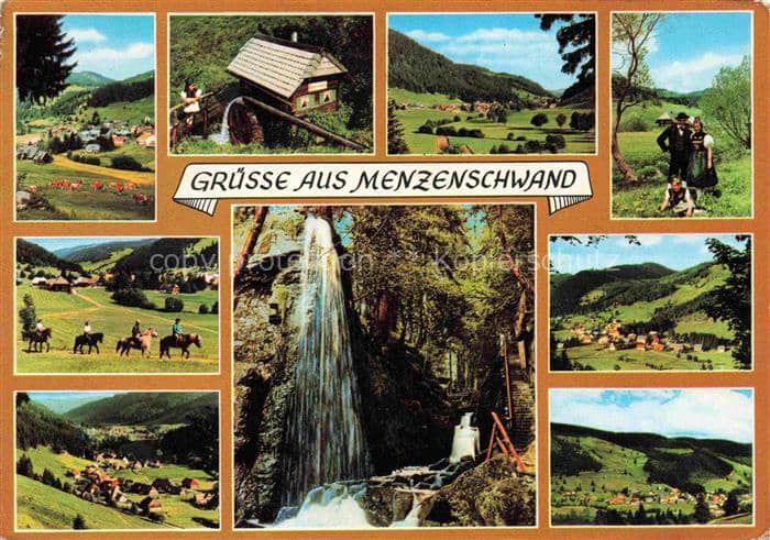Menzenschwand Sankt Blasien BW Hochschwarzwald Feldberg Wasserfall Wasserrad Tra – Ansichtskarte St. Blasien