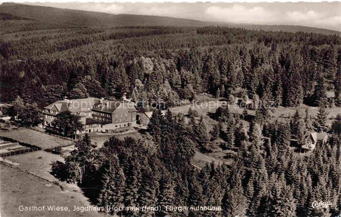 Jagdhaus Schmallenberg Hochsauerlandkreis NRW Gasthof-Wiese Rothaargebirge Hochs – Ansichtskarte Schmallenberg