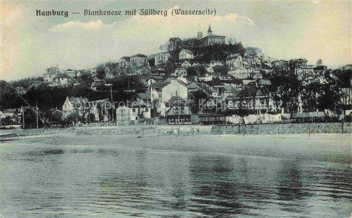 Blankenese Hamburg Suellberg Elbe Wasserseite Villen Hang Ufer Turm – Ansichtskarte Hamburg