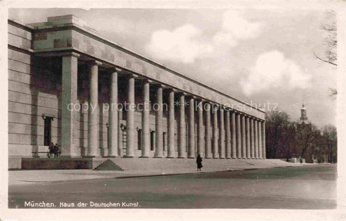 Allach MueNCHEN Bayern Haus-der-Deutschen-Kunst Museum Saeulengang Klassizismus – Ansichtskarte München