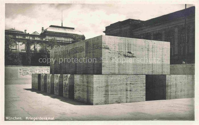 Allach MueNCHEN Bayern Kriegerdenkmal Mahnmal Steinblock Inschrift Platz Denkmal – Ansichtskarte München