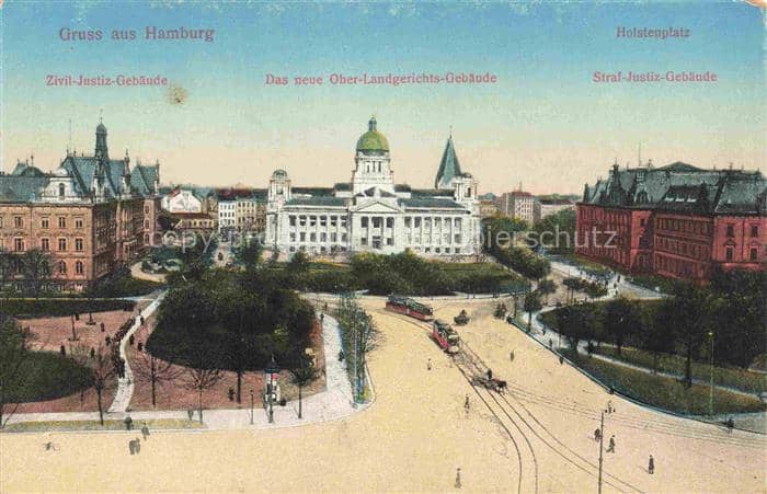 HAMBURG  CITY Holstenplatz Ober-Landgerichts-Gebaeude Zivil-Justiz-Gebaeude Stra – Ansichtskarte Hamburg