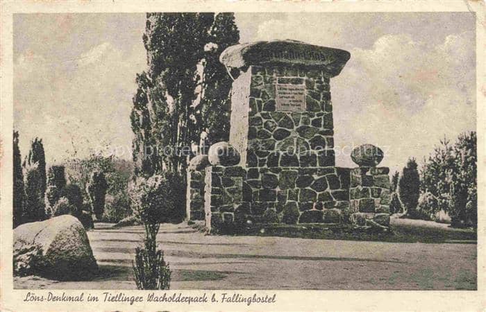 Bad Fallingbostel Loens-Denkmal Tietlinger-Wacholderpark Findling Denkmal Wachol – Ansichtskarte Bad Fallingbostel