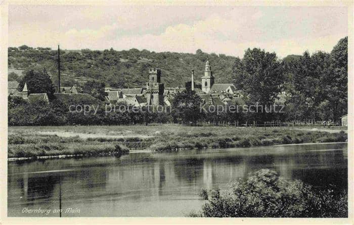Obernburg Main Eisenbach Miltenberg Bayern Main Fluss Kirche Ortsansicht Kirchtu – Ansichtskarte Obernburg a.Main