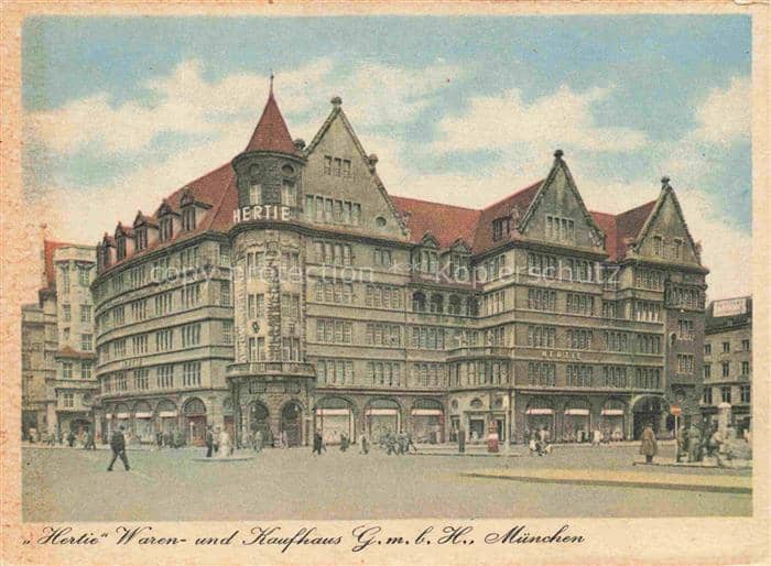Allach MueNCHEN Bayern Hertie Kaufhaus Waren-und-Kaufhaus Fassade Passanten Stra – Ansichtskarte München