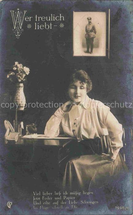 Foto GLCo Nr. 7596/5 wer treulich liebt – Ansichtskarte