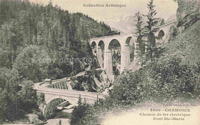 Eisenbahn Railway Chemin de Fer Ferrovia-- Chamonix Pont Ste Marie – Ansichtskarte