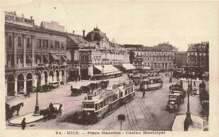 STRAssENBAHN Tramway-- Nice Place Massena Casino Municipal – Ansichtskarte