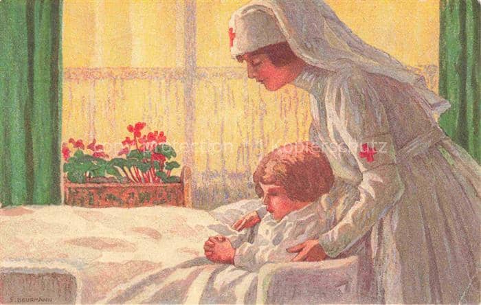 Bundesfeier Schweiz Jahrgang:  1921 Rotes Kreuz Krankenschwester Kind – Ansichtskarte