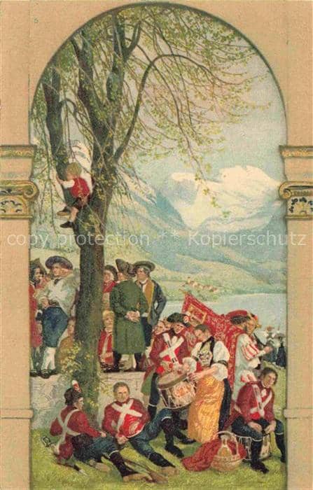 Bundesfeier Schweiz Jahrgang:  1918 fuer unsere Soldaten fete nationale – Ansichtskarte