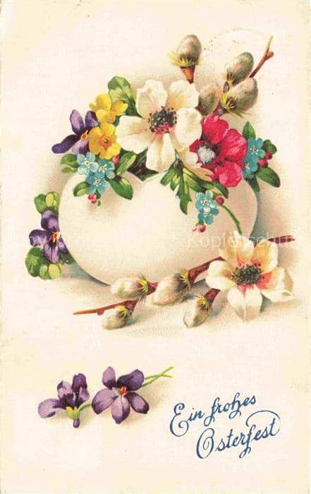 Foto Amag Nr. 2316 Ostern Eier Blumen – Ansichtskarte