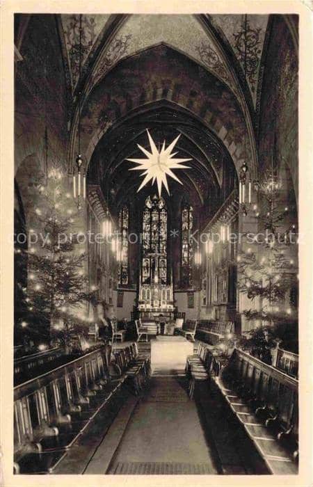 LEIPZIG Sachsen Thomaskirche Kircheninnenraum Weihnachten Herrnhuter-Stern Weihn – Ansichtskarte Leipzig