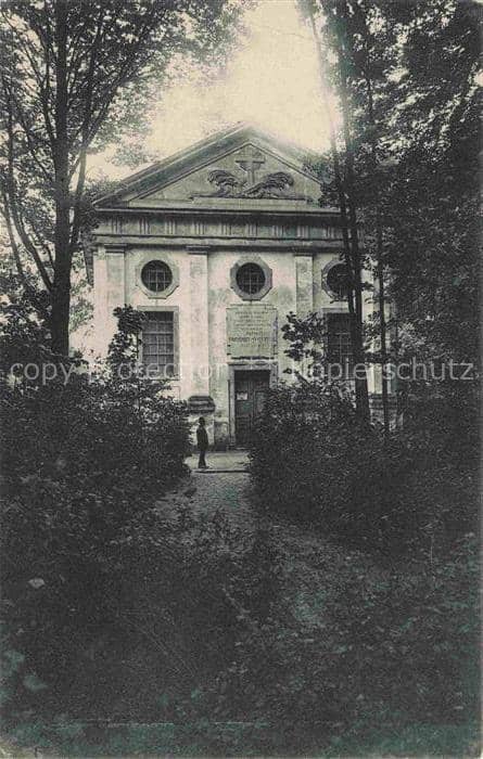 Altzella Nossen Mausoleum Park Kloster Kapelle Baeume Eingang Kreuz Nossen – Ansichtskarte Nossen