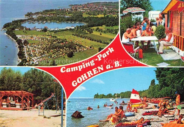 Gohren (Camping) Kressbronn Langenargen Bodensee BW Campingplatz Wohnwagen Stran – Ansichtskarte Kressbronn am Bodensee