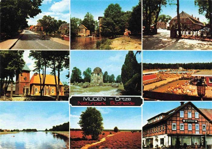 Mueden oertze Naturpark Suedheide Kirche oertzepartien Schwimmbad Gasthaus – Ansichtskarte Fassberg